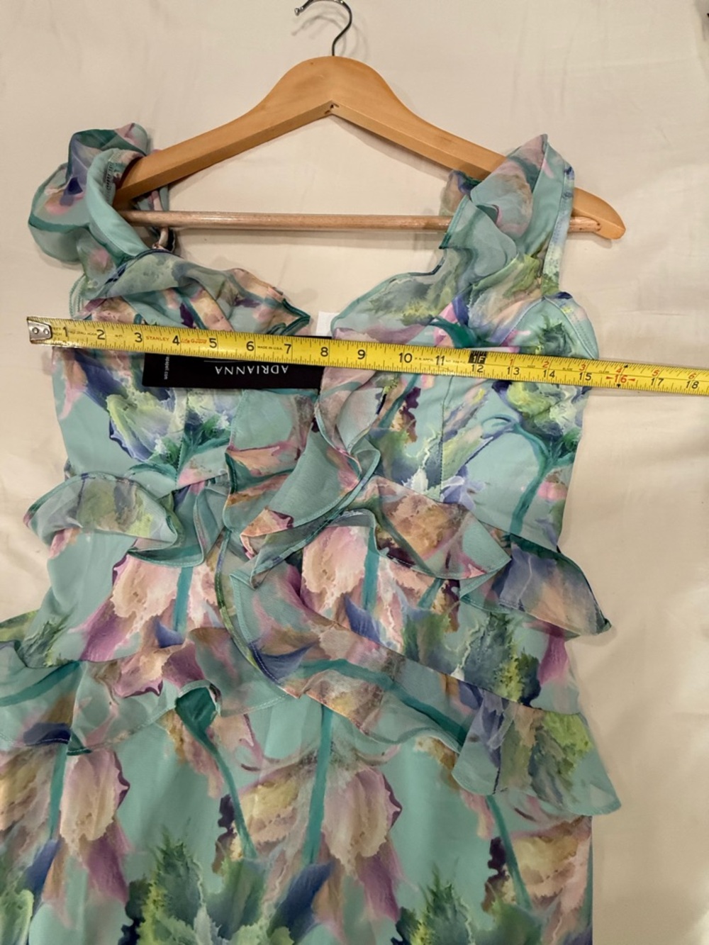 Adrianna Papell Pastel Floral High-Low Ruffle Skirt - Picture 7 of 9